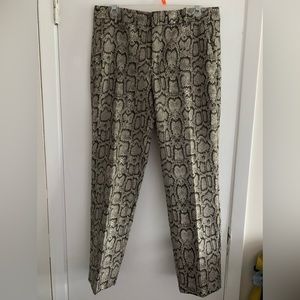 Zara size 8 chino style snake print pants (cropped length) NWT